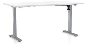 Állítható magasságú asztal OfficeTech A, 160 x 80 cm, szürke alap, fehér
