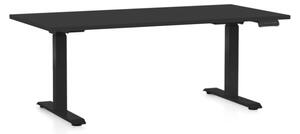 Állítható magasságú asztal OfficeTech C, 160 x 80 cm, fekete alap, fekete