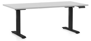 Állítható magasságú asztal OfficeTech C, 160 x 80 cm, fekete alap, világos szürke