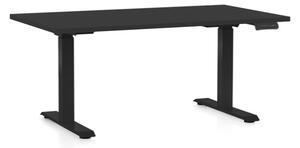 Állítható magasságú asztal OfficeTech D, 120 x 80 cm, fekete alap, fekete