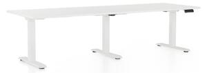 OfficeTech Long állítható magasságú asztal, 240 x 80 cm, fehér alap, fehér