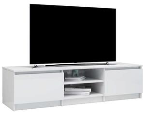 Magasfényű fehér forgácslap tv-szekrény 140 x 40 x 35,5 cm