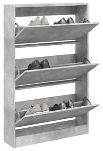 Betonszürke szerelt fa cipősszekrény 80 x 21 x 125,5 cm