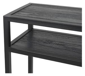 Fekete konzolasztal tölgyfa asztallappal 30x120 cm Daniël – Spinder Design