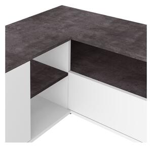 Fehér-szürke TV-állvány beton dekorral 90x45 cm Angle – TemaHome