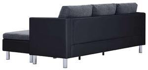 VidaXL 282205 3-Seater Sofa with Cushions Black Faux Leather