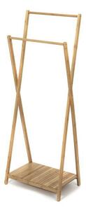 Bambusz ruhaakasztó Compactor Bamboo, dupla, barna