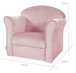 Világos rózsaszín bársony gyerek fotel Lil Sofa – Roba