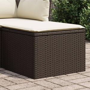 Barna polyrattan kerti szék párnával 55 x 55 x 37 cm