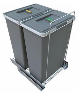 Beépített szemetes gyűjtőedény 35 + 35 l kerettel, szürke