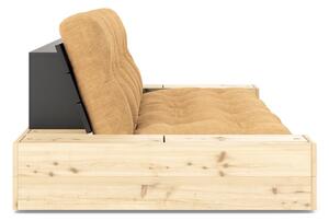 Mustársárga-világosbarna kordbársony kinyitható kanapé 244 cm Base – Karup Design