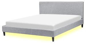 Ágy LED világítással FITOU 160 x 200 cm Világosszürke
