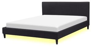 Ágy LED világítással FITOU 160 x 200 cm Fekete
