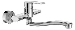 Mereo, Mereo fali mosogatócsaptelep, Pego, 150 mm, lapos ívelt karral 200 mm, króm, MER-CB301P