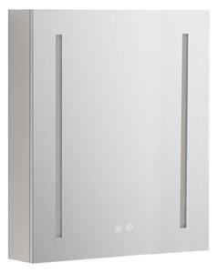 Mereo, Mereo Fürdőszobaszekrény 60 cm, tükrös szekrény, ezüst, MER-CN190P