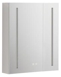 Mereo, Mereo Fürdőszobaszekrény 60 cm, tükrös szekrény, ezüst, MER-CN190