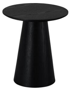 Fekete dohányzóasztal tölgyfa dekorral ø 45 cm Tango – Furnhouse