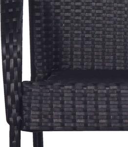 VidaXL 4 db fekete rakásolható polyrattan kültéri szék