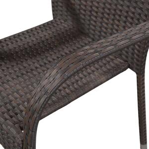VidaXL 4 db barna rakásolható polyrattan kültéri szék