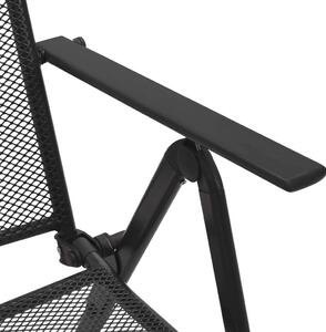4 db antracitszürke acél összecsukható hálós szék