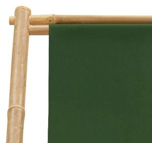 VidaXL zöld bambusz és vászon napozószék