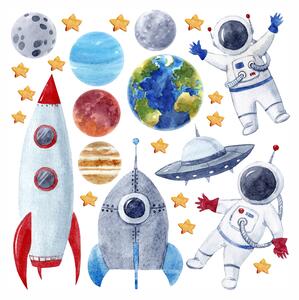 Gario Falmatrica gyerekeknek Solar system - bolygók, űrhajósok, rakéták és UFO-k Méret: 100 x 100 cm