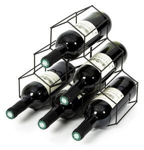 Compactor Hexegon borosüveg állvány, 6 részes, fekete