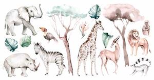 Gario Falmatrica gyerekeknek Savanna - elefánt, orrszarvú, zsiráf és más állatok
