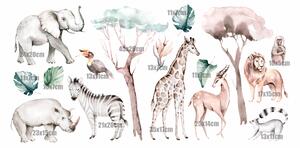 Gario Falmatrica gyerekeknek Savanna - elefánt, orrszarvú, zsiráf és más állatok