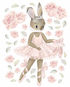 Gario Falmatrica gyerekeknek Pastel bunnies - nyuszi balerina és rózsák Méret: L