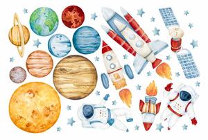 Gario Falmatrica gyerekeknek Solar system - bolygók, űrhajósok, műhold és rakéták Méret: L