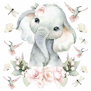 Gario Falmatrica gyerekeknek Animals among flowers - elefánt