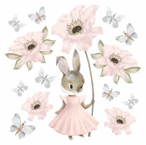 Gario Falmatrica gyerekeknek Pastel bunnies - nyuszi, virágok és pillangók Méret: XL