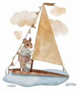 Gario Falmatrica gyerekeknek Magical animals - egerek egy hajón Méret: 110 x 96 cm