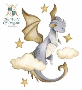 Gario Falmatrica gyerekeknek The world of dragons - sárkány és felhők Méret: 70 x 58 cm