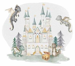 Gario Falmatrica gyerekeknek The world of dragons - sárkányok, kastély és kincs Méret: 70 x 61 cm