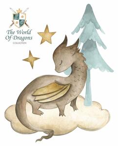 Gario Falmatrica gyerekeknek The world of dragons - sárkány a felhőn és egy fán Méret: 120 x 95 cm