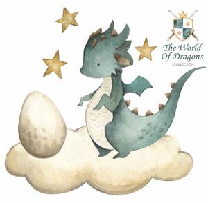 Gario Falmatrica gyerekeknek The world of dragons - egy sárkány tojással a felhőn Méret: 75 x 70 cm