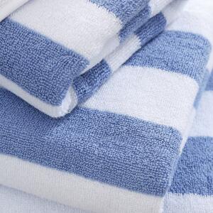 Fehér-kék pamut fürdőlepedő 90x140 cm Stripe Jacquard – Bianca