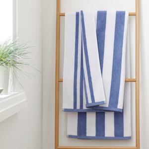 Fehér-kék pamut fürdőlepedő 70x120 cm Stripe Jacquard – Bianca