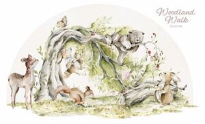 Gario Falmatrica gyerekeknek Woodland walk - boldog állatok a fa mellett Méret: 95 x 56 cm
