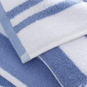 Fehér-kék pamut törölköző 50x85 cm Stripe Jacquard – Bianca