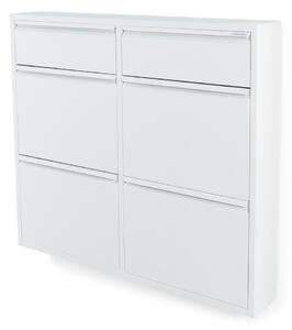 Fehér fém billenő ajtós cipőtartó 98x86x15 cm Billy – Spinder Design