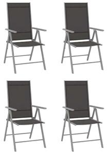 VidaXL 4 db fekete összecsukható textilén kerti szék