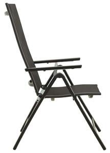 VidaXL 2 db fekete textilén és alumínium összecsukható kerti szék