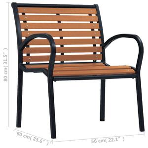 VidaXL 2 db fekete és barna acél és WPC kerti szék