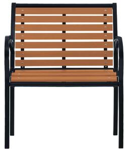 VidaXL 2 db fekete és barna acél és WPC kerti szék
