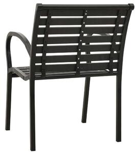 VidaXL 2 db fekete acél és WPC kerti szék