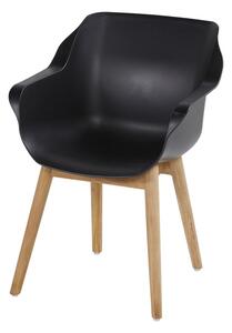 Fekete műanyag kerti szék szett 2 db-os Sophie Teak – Hartman