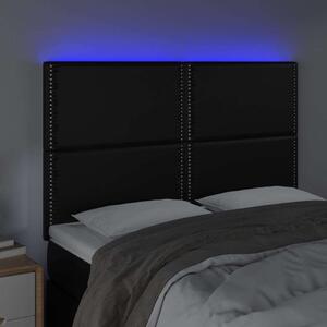 Fekete műbőr led-es fejtámla 144x5x118/128 cm